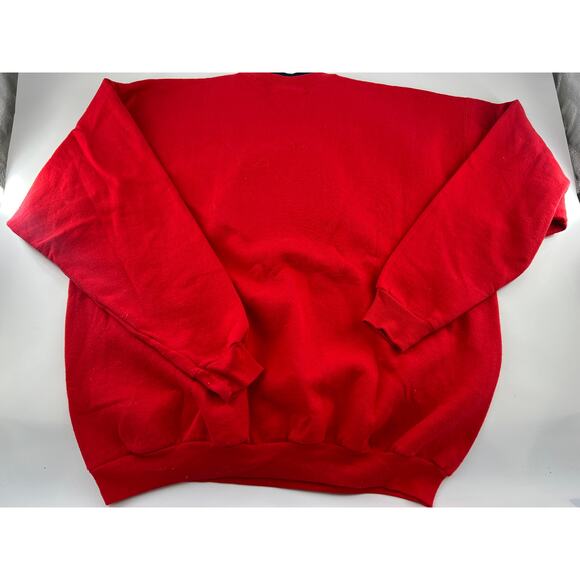 Vintage Christmas Sweatshirt Womens Extra Large Red Snowman Embroidered Holiday - Picture 9 of 9